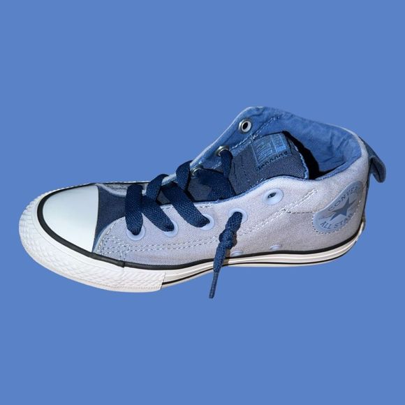 Kids Converse Chuck Taylor All Star Street Mid Glacier Gray Sneaker Shoes Size 2 - Picture 3 of 8